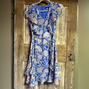 Tommy Hilfiger Blue and Tan Patterned Dress